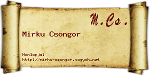 Mirku Csongor névjegykártya